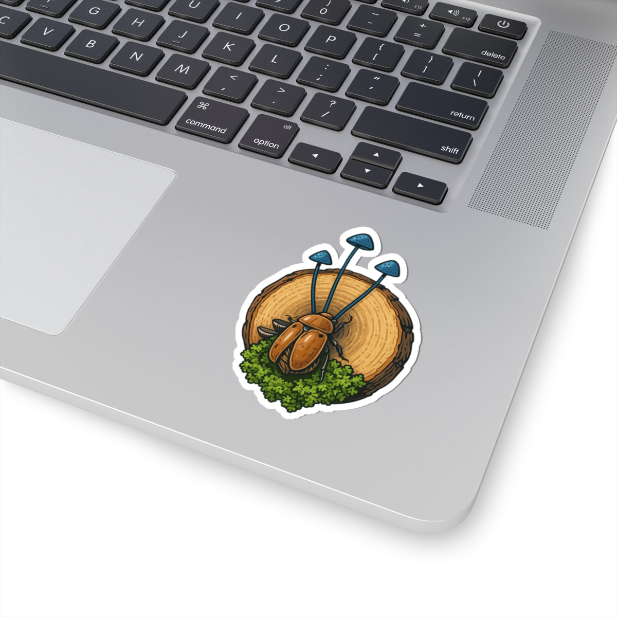 Beetle & Blue Mushroom Sticker | Nature-Inspired Art by Remy’s Studio