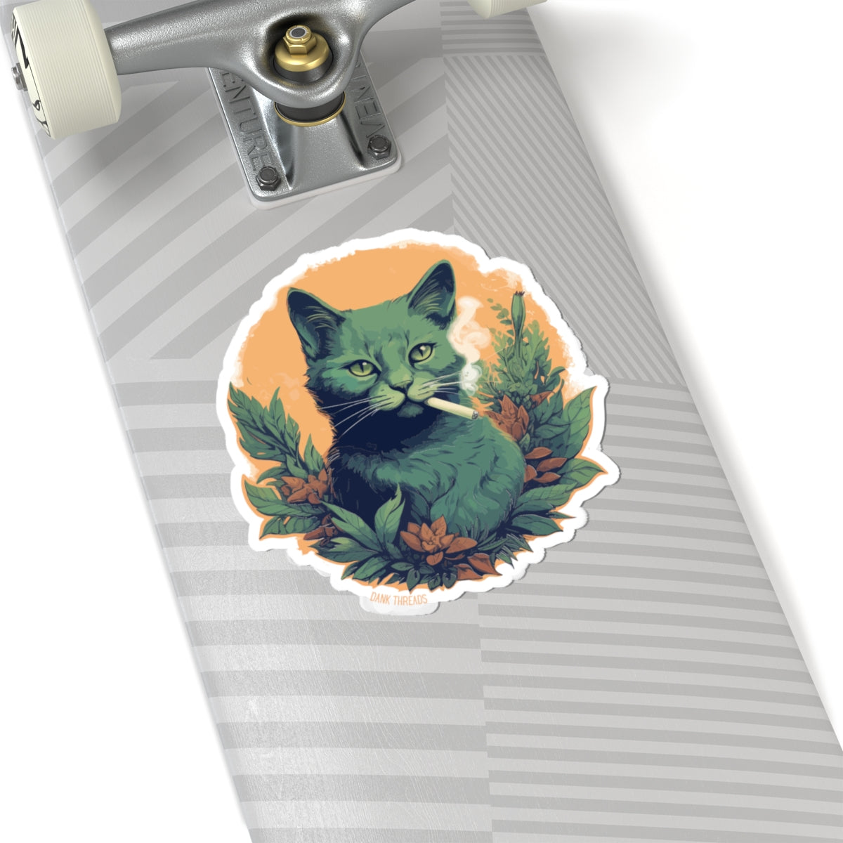 Vintage Floral Cat Smoking Weed Sticker