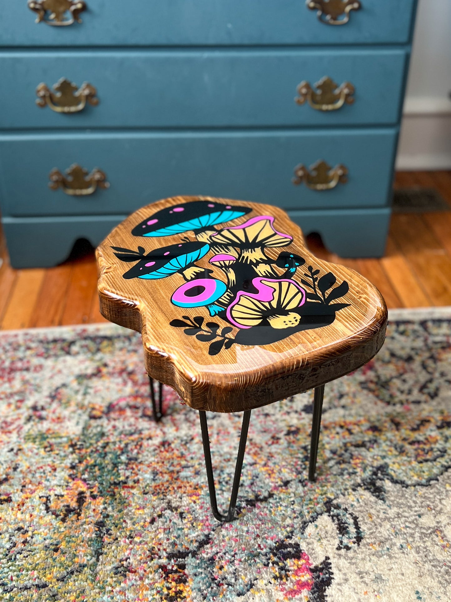 Handcrafted Mushroom Side Table #2 | Functional Art Furniture
