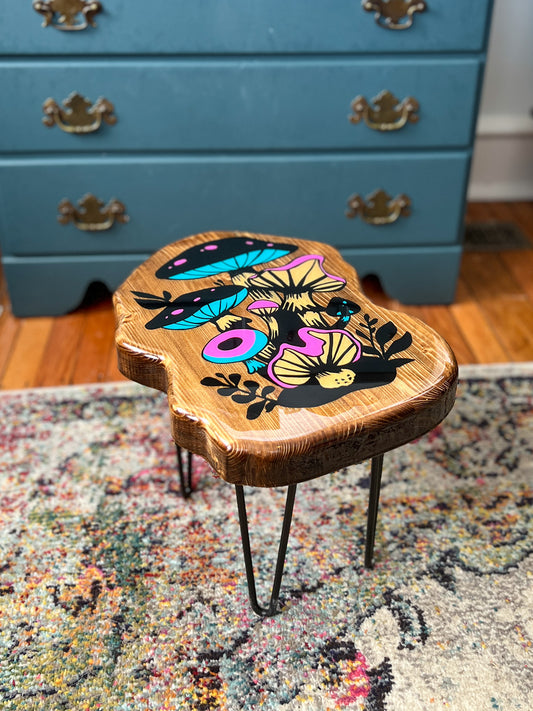 Handcrafted Mushroom Side Table #2 | Functional Art Furniture