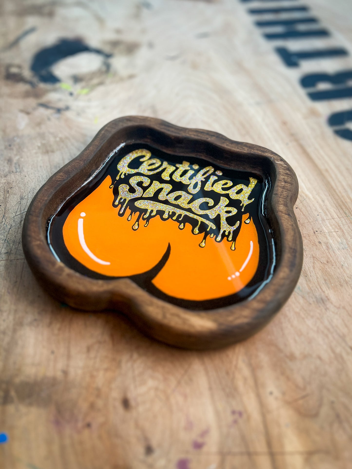 Certified Snack Wood Catch-All Tray – Pop Art Resin Dish