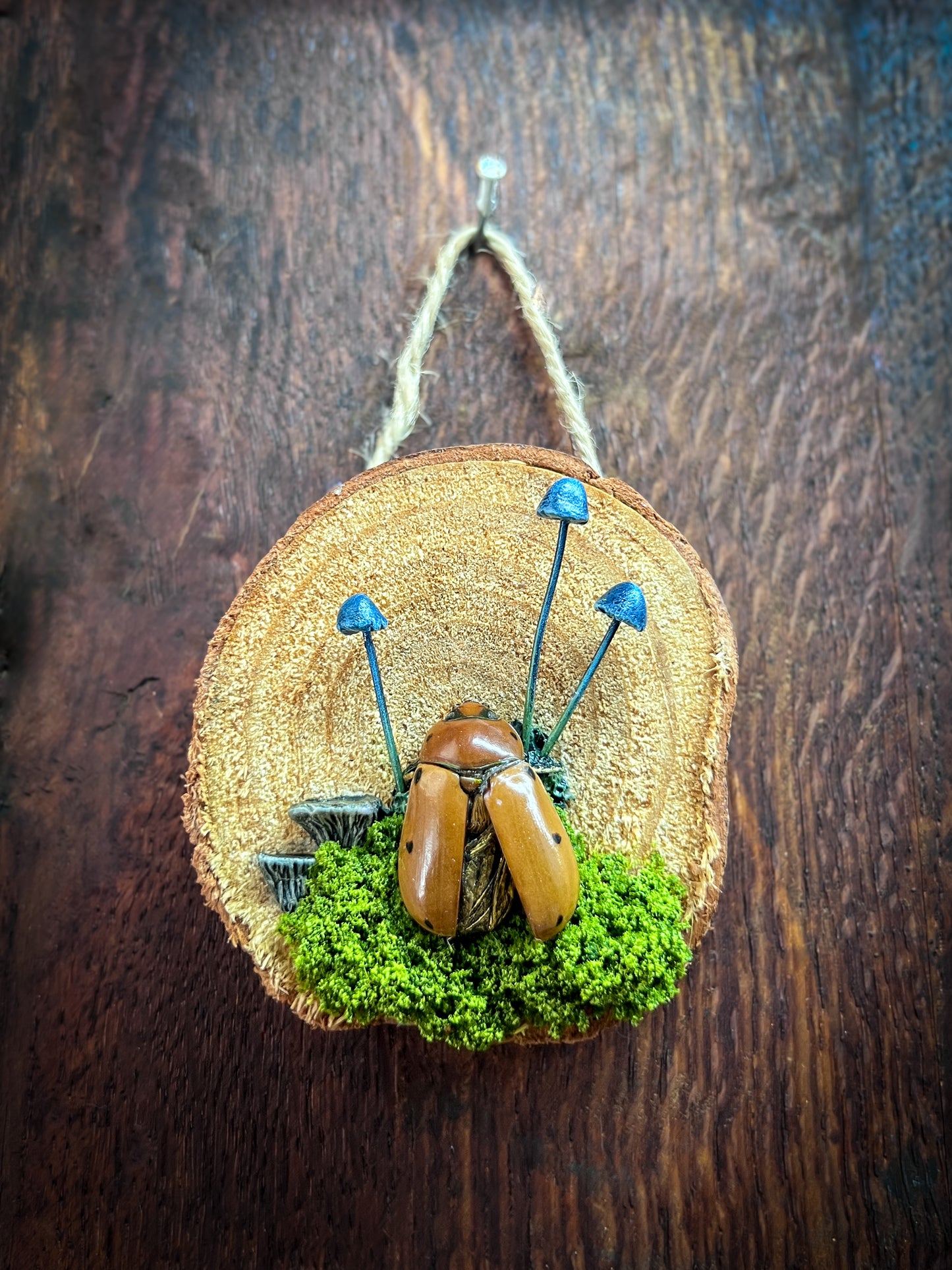 Spores & Remains No. 4 – Bronze Beetle Mixed Media Wall Art