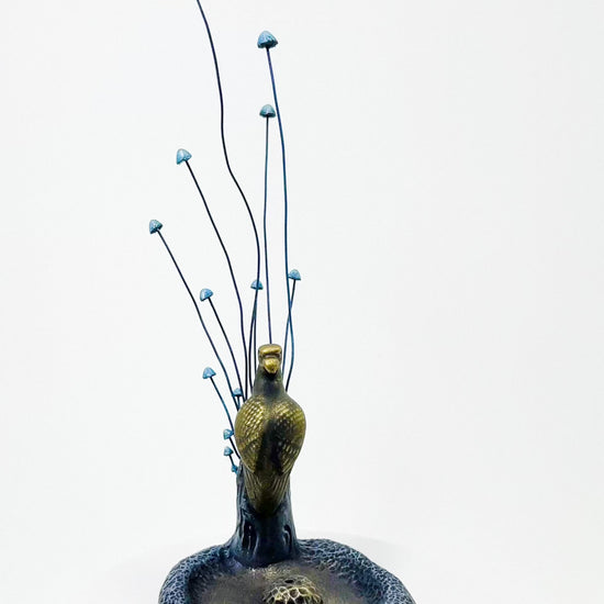 Bronze bird incense holder